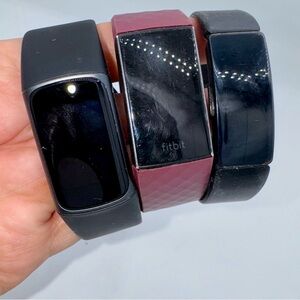 Lot of 3 Fitbit Fitness Trackers Charge/Inspire Styles Untested